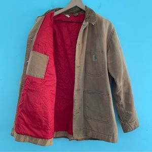 Carhartt Vintage Red Quilted Lining Thermal Canvas Chore Work Barn Jacket 46